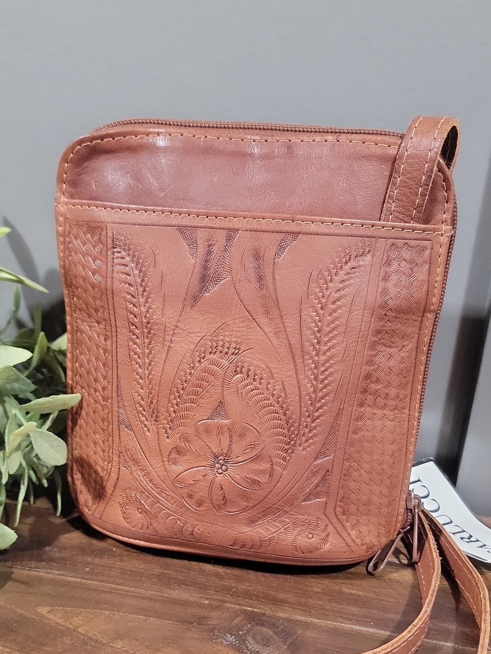 NWT Tooled Leather Crossbody - Picture 4 of 15
